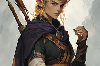 draw character, dnd, fantasy, concept art, or card game