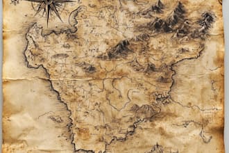 create a fantasy atlas map, vector world map