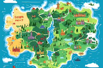 draw beautiful map in vector illustration