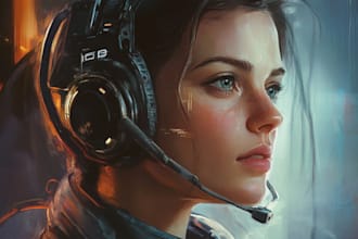 design stunning sci fi portrait art