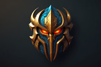 make 3d emblem logo with fantasy game style