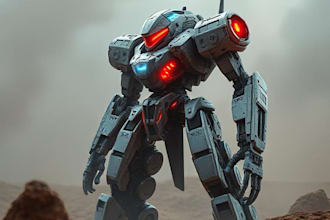 design high quality robot, mech, cyberpunk, concepts