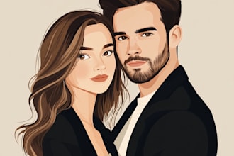 draw couple portrait illustration from photo