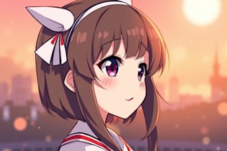 draw cute anime character, profile picture, or fanart