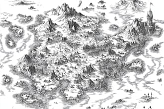 draw event, tourist, and fantasy map illustration
