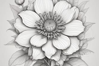 design vector botanical illustrations of flower