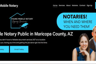 design mobile notary, fingerprinting, document signing, and legal websites SEO