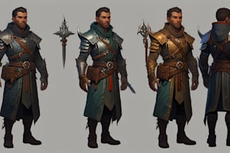 do a dnd character art and dnd character illustration