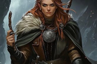 draw dnd character art, fantasy illustration or concept art