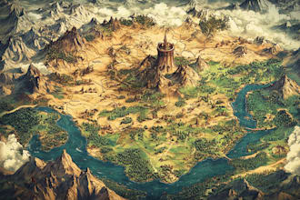 create a fantasy atlas map, vector world map