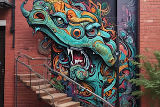 reate gym wall art, mural, doodle, decal, and graffiti