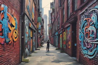 manually design graffiti street art canvas