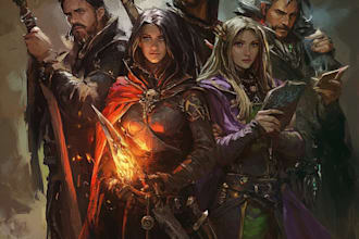 draw your dnd party art or dnd character art no ai