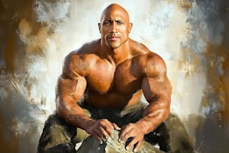draw realistic digital oil painting from your photo