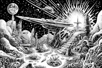 create a sci fi character and sci fi art