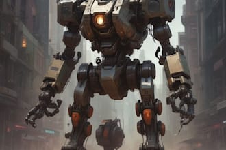 create custom mecha illustration art