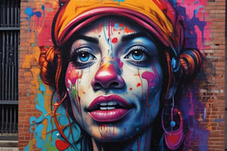 create street graffiti pop art or urban character portraits