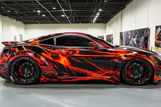 create vehicle wrap design, racing car wrap, car wrap design