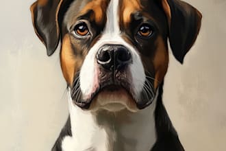 create realistic digital pet portrait dog, cat, horse
