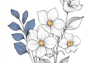 create amazing botanical vector line art illustration