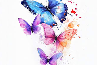 create a watercolor tattoo design