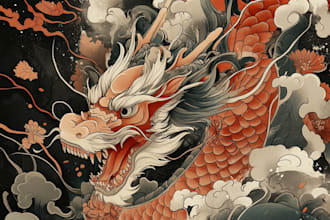 create your japanese custom tattoo design and illustration