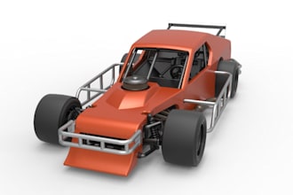 create 3d printable asphalt modified stock car scale model, vehicle, miniature