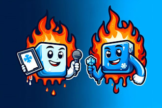 design impressive fire and cold mascot logo  just your company