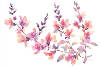 draw flowers illustrations in watercolour style
