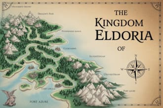 draw a detailed custom fantasy map for your world or story