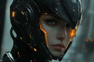 do unique sci fi character and sci fi art
