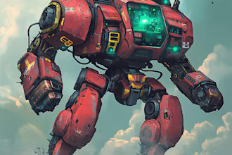 draw your mecha robot fanart or original in digital artwork