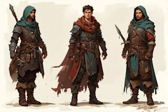 draw 2d game art, 2d dnd art book, fantasy art character