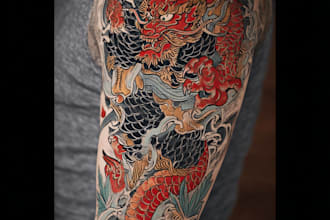 create your japanese custom tattoo design and illustration