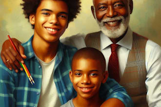 do a family portrait in digital oil painting style
