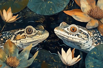 draw an animal and botanical illustration