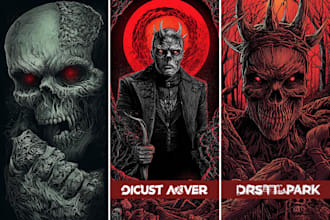 draw metal cover album and heavy metal illustration dark art
