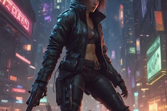 make a awesome cyberpunk art