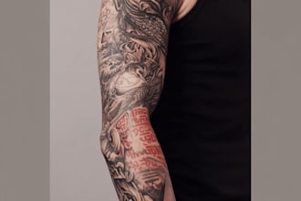 create a tattoo design of tattoo sleeve