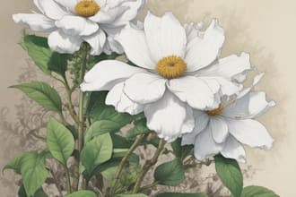 create a beautiful vintage botanical illustration poster