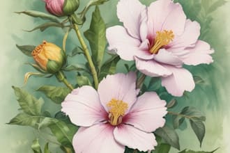 create a beautiful vintage botanical illustration poster