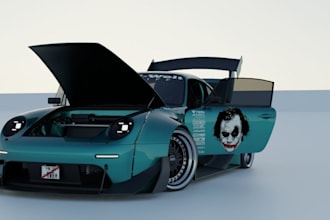sculpt3d fairing, product animation,rig,interior rendering,detailed 3d sport car