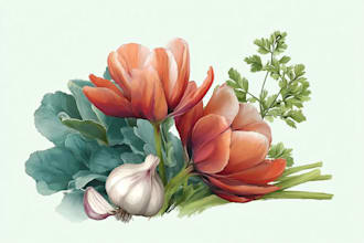 draw realistic plants, vegetables, fruits