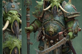 draw a your marine warhammer 40k character art in your style