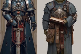 make a your marine warhammer 40k character art in my style