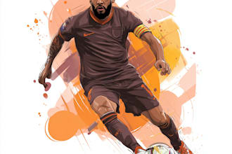 design sport player into vector, illustration, cartoon football, sports game art