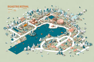 design vector maps, event maps, fantasy festival maps
