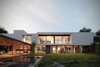 remodel 3d casa gp exterior scene,d5 render, day and night rendering, front view