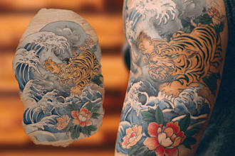 draw amazing japanese oriental tattoo
