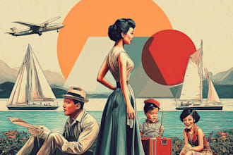 draw vintage retro art illustration